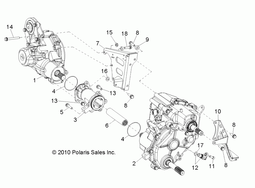 DRIVE TRAIN, GEARCASE, CARRIER MOUNTING