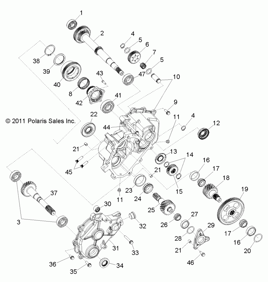 DRIVE TRAIN, MAIN GEARCASE INTERNALS 1